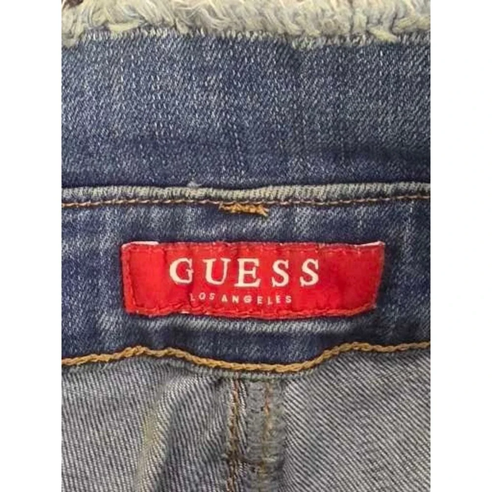 Guess Womens High Rise Paperbag Skinny Jeans Blue Medium Wash Sz 29 Denim Hippie
